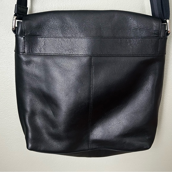 Coach Houston Map Bag black pebble leather messenger purse crossbody - Picture 10 of 16